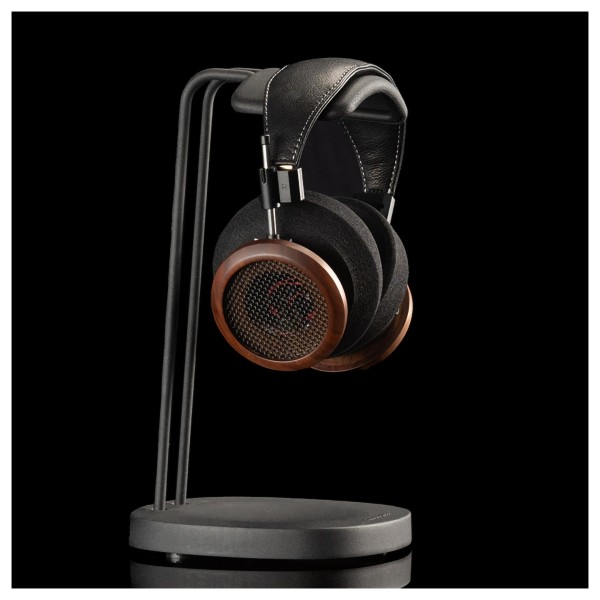 Grado Signature S950 Open-back Headphones, Brazilian Walnut - on stand 