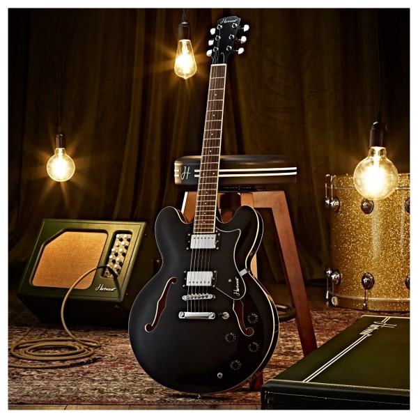 Hartwood Revival Semi Acoustic Guitar, Jet Black, Ryan J Keen