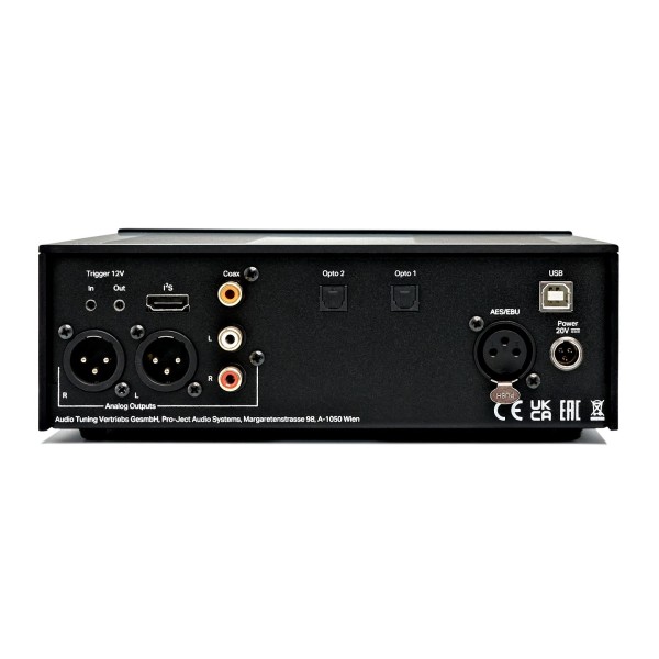 Pro-Ject DAC Box RS2 Digital Audio Converter, Black - rear