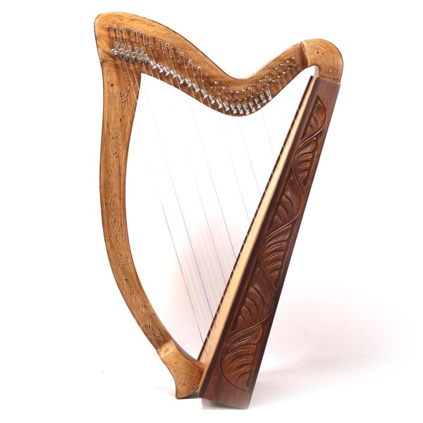 29 String Harp with Levers by Gear4music, Black - Secondhand