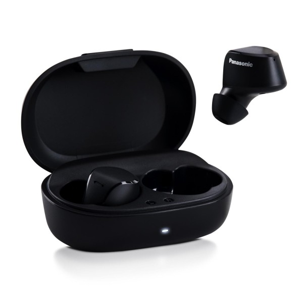 Panasonic RZ-B120WDE Digital Wireless Stereo Earphones, Black - Earphone and charging cases