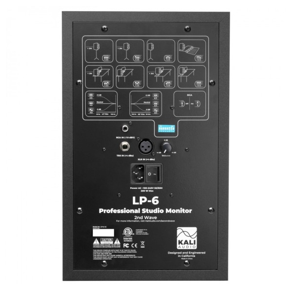 Kali Audio LP-6 Studio Monitor, Black - Rear