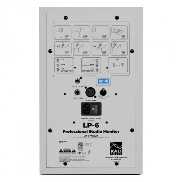 LP-6 2nd Wave Studio Monitor, White - Rear