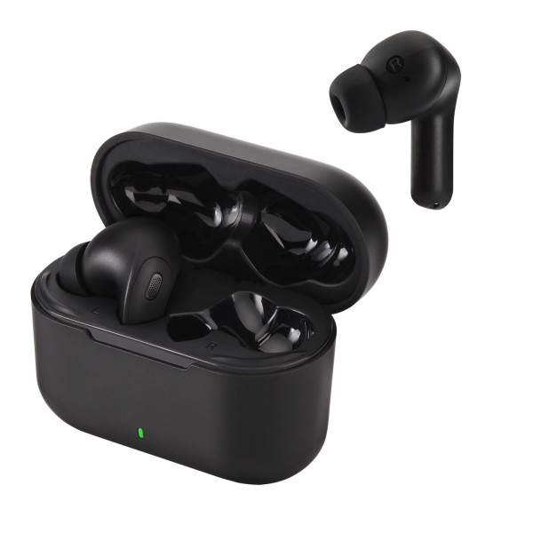 Panasonic RZ-B310WDE HNC Wireless Earphones, Black - Charging cradle and earphone, reversed