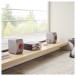 KEF LS50 Meta Speakers (Pair), Titanium Grey on side table
