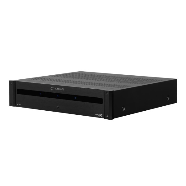 Emotiva BasX A3+ Three Channel Power Amplifier, Black - Angled