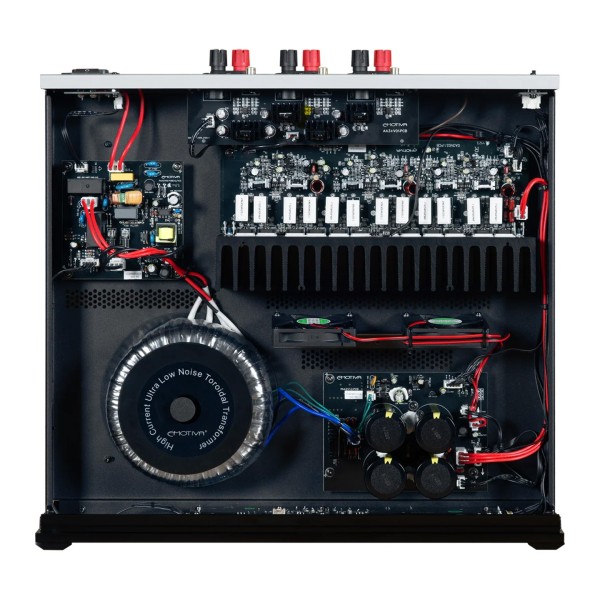 Emotiva BasX A3+ Three Channel Power Amplifier, Black - Top-down internal view