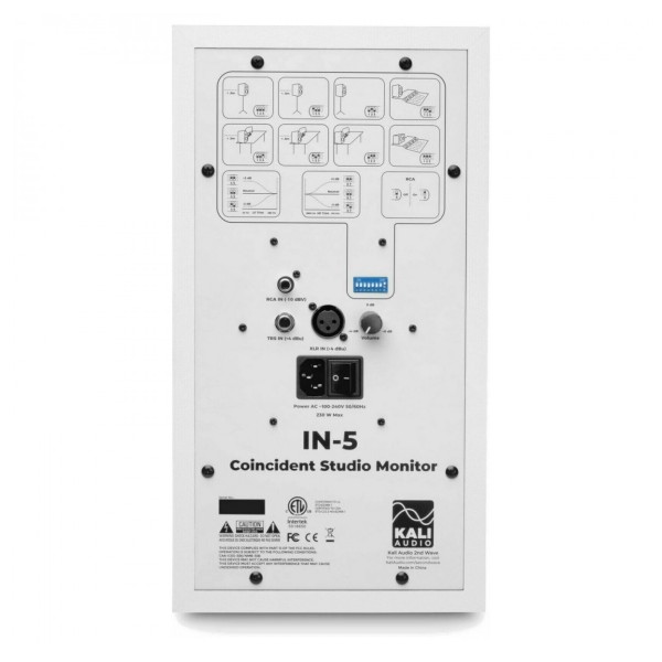 IN-5 Studio Monitor, White - Rear