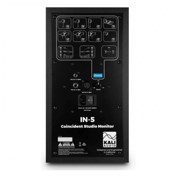 IN-5 Studio Monitor, Black - Rear