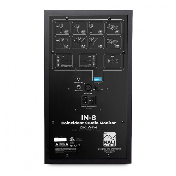 IN-8 Studio Monitor, Black - Rear