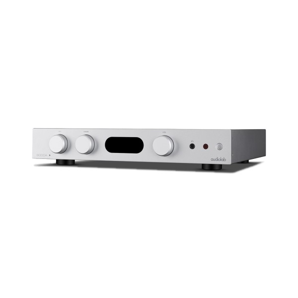 Audiolab 6000A MKII Integrated Amplifier, Aluminium Silver - left turn screen off 