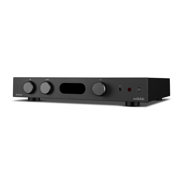 Audiolab 6000A MKII Integrated Amplifier, Aluminium Black - Left side angled