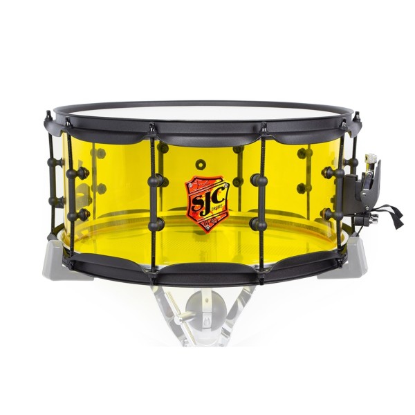 SJC Drums Josh Dun Torch 14 x 6.5'' Snare Drum, Yellow Acrylic