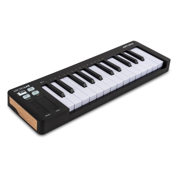 Arturia Microlab MK3 MIDI Keyboard, Black - Angled