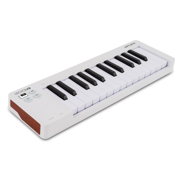 Microlab MK3 MIDI Keyboard, White - Angled