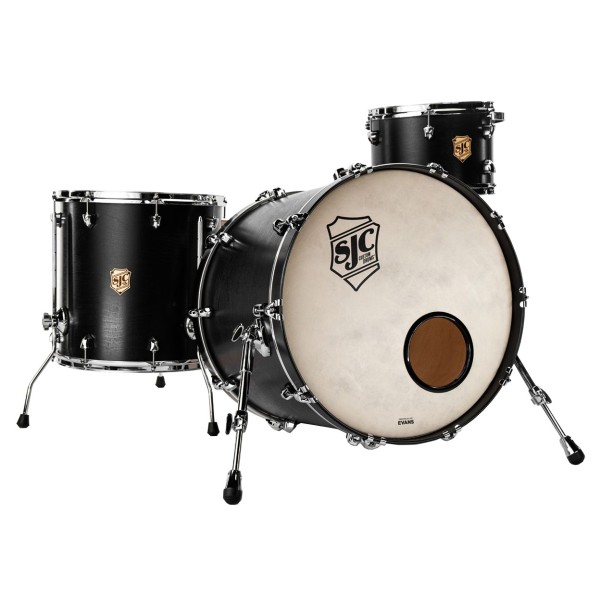 DISC SJC Drums Tour Series 3pc Shell Pack, Matte Black at Gear4music