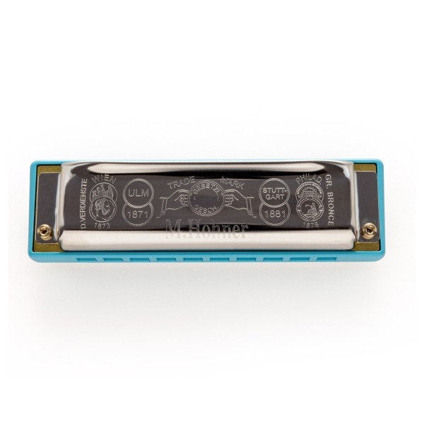 Armonica A Bocca Di Chiavi Di Doppio Tono Cromata Metallo Due Closeup