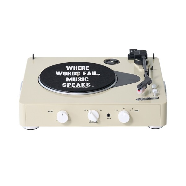 Brad MKII Turntable with Bluetooth, Ivory - Front