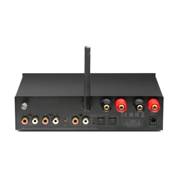 Pro-Ject Colourful Audio System E, Steel Blue Satin - amp rear 