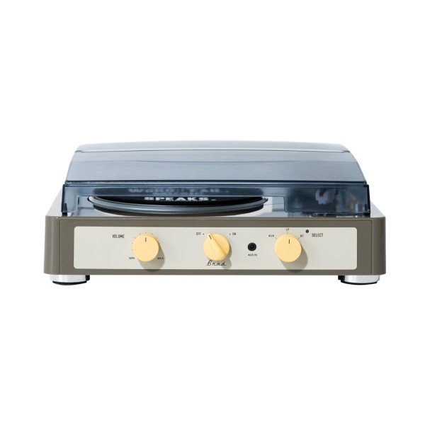 Gadhouse Brad MKII Record Player with Bluetooth, Grey - Front with Cover