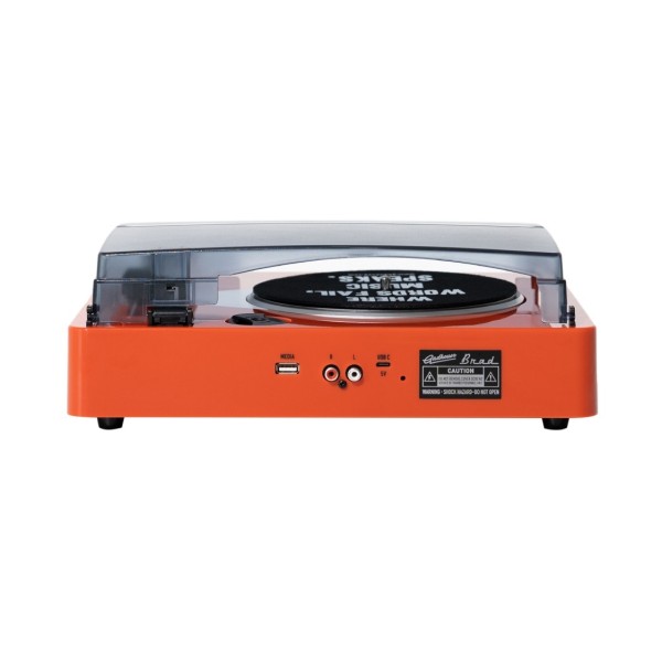 Gadhouse Brad MK2 Record Player with Bluetooth, Tangerine - Rear
