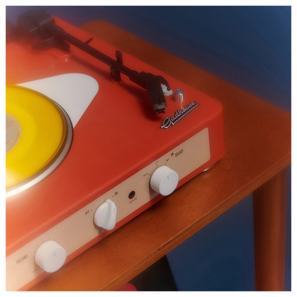 Gadhouse Brad MKII Record Player with Bluetooth, Tangerine - Lifestyle 3