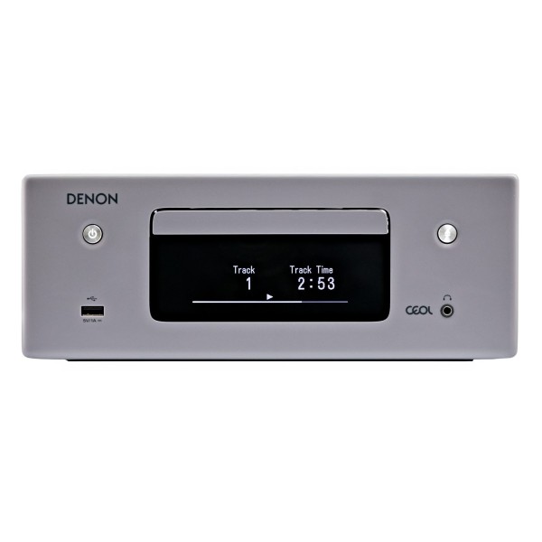 Denon CEOL RCD-N10 Network CD Music System, Gloss Grey - front