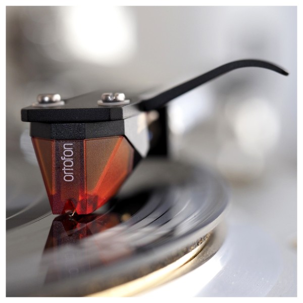 Ortofon 2M Bronze Moving Magnet Cartridge - Lifestyle Image, connected to headshell