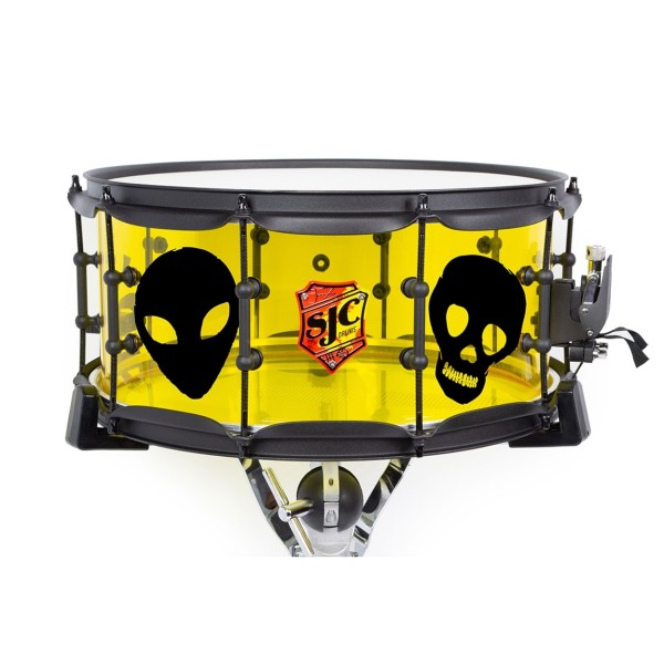 SJC Drums Josh Dun Torch 14 x 6.5'' Snare Drum, Yellow Acrylic
