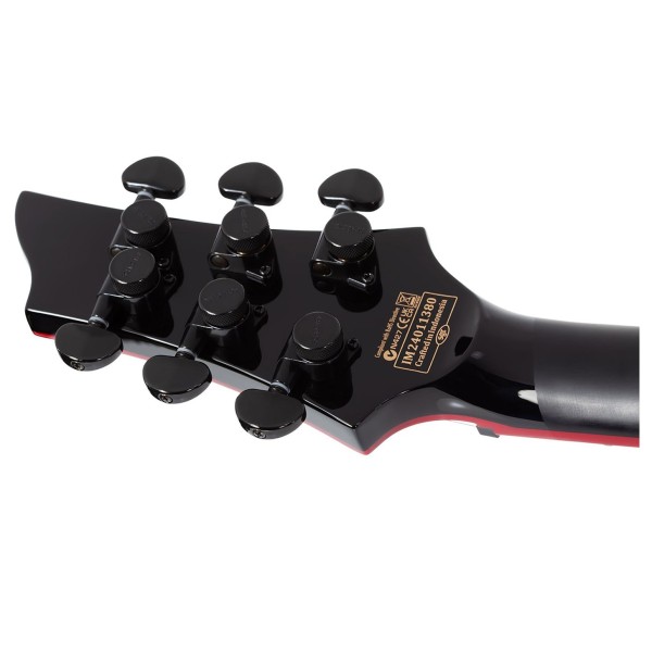 Schecter Sunset EverTune EX, Red Dawn - headstock back 