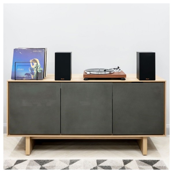 Audio Technica AT-LPW50BTRW Wireless Belt-Drive Turntable, Rosewood - Connected wirelessly to Klipsch KD-400 Powered Speakers