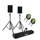QSC CP8 8'' Active PA Speaker Bundle with Stands and Cables