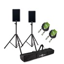 QSC K8.2 8'' Active PA Speaker Bundle with Stands and Cables