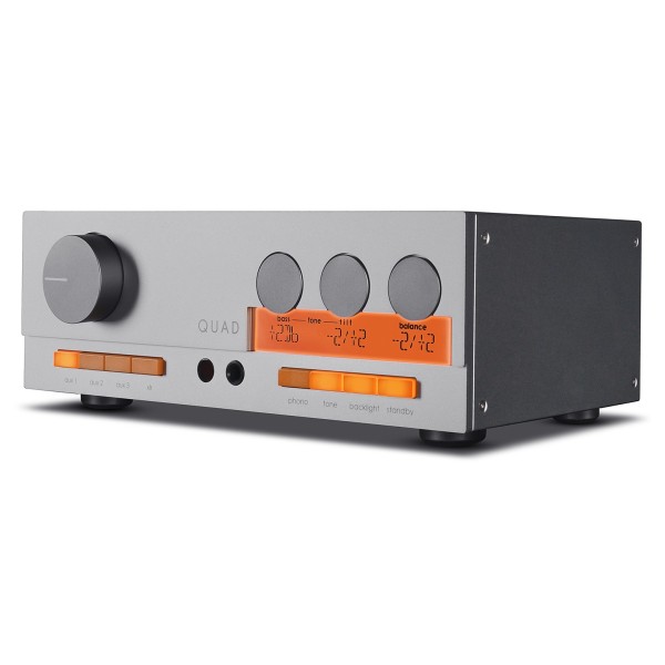 Quad 33 Preamplifier (2024), Silver - ront angle 