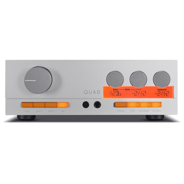 Quad 33 Preamplifier (2024), Silver - front close 