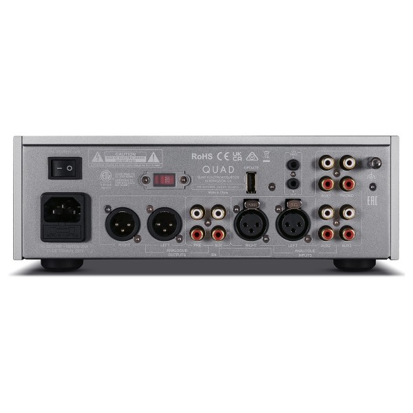 Quad 33 Preamplifier (2024), Silver - rear close 