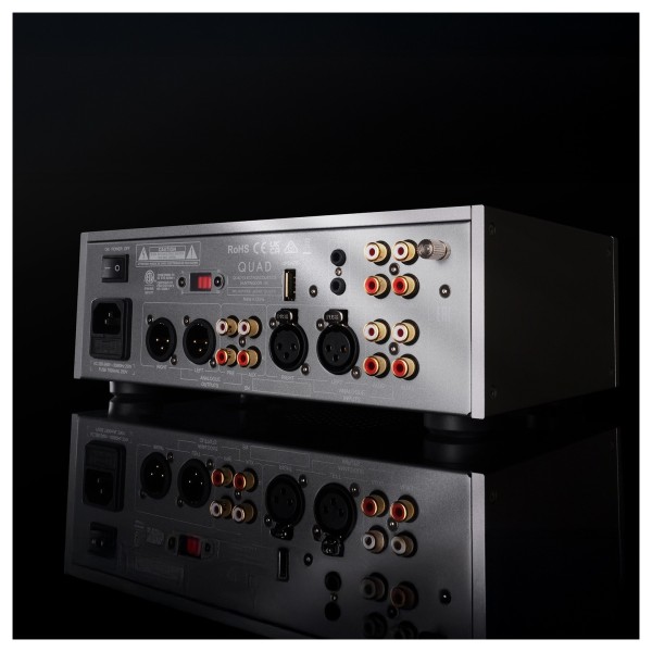 Quad 33 Preamplifier (2024), Silver - rear lifestyle 