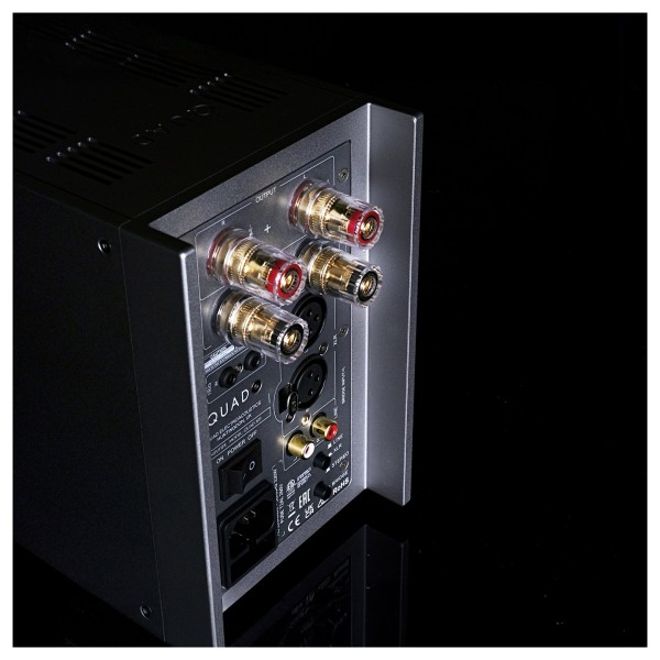 Quad 303 Power Amplifier (2024), Silver - rear lifestyle 