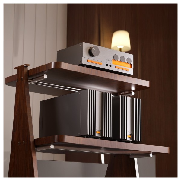 Quad 33 Pre-Amplifier and Pair of 303 Power Amplifiers Bundle (2024 Edition) - lifestyle hi-fi rack 