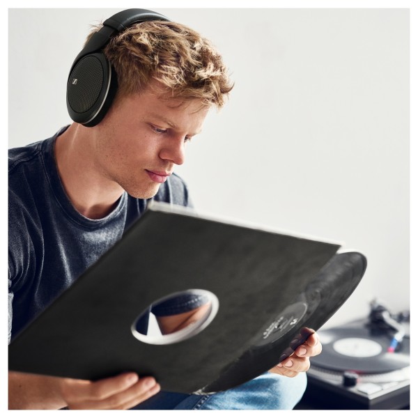 Sennheiser HD 550 Open-Back Headphones, Black - Lifestyle Image, Vinyl