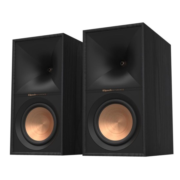 Klipsch R-60M Bookshelf Speakers (Pair), Black - angle front 