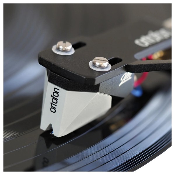 Ortofon 2M 78 Moving Magnet Cartridge, Lifestyle Image, up-close, attached to headshell