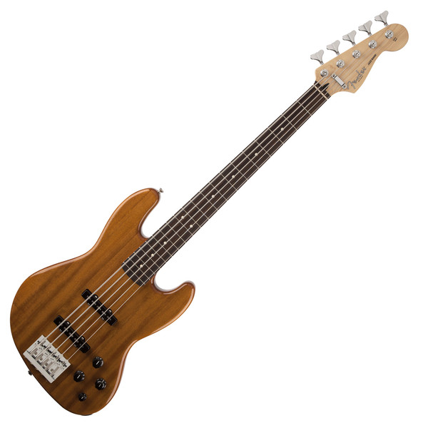 Fender Deluxe Active Jazz Bass V 5 String Bass Guitar, Okume Natural