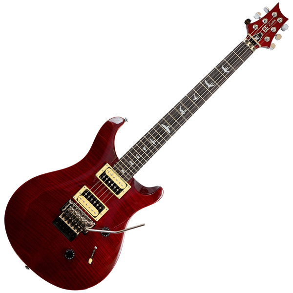 PRS SE Custom 24 Floyd Rose Electric Guitar, Black Cherry