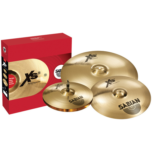 Sabian XS20 14'' Hi-Hats + 16'' Crash + 20'' Ride Performance Set