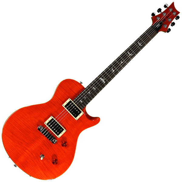 PRS SE Singlecut Electric Guitar, Orange with Birds Inlays