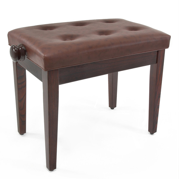 Deluxe Piano Stool by Gear4music, Rosewood