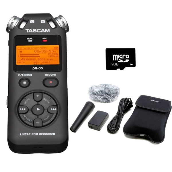 Tascam DR-05 Portable Handheld Audio Recorder Bundle