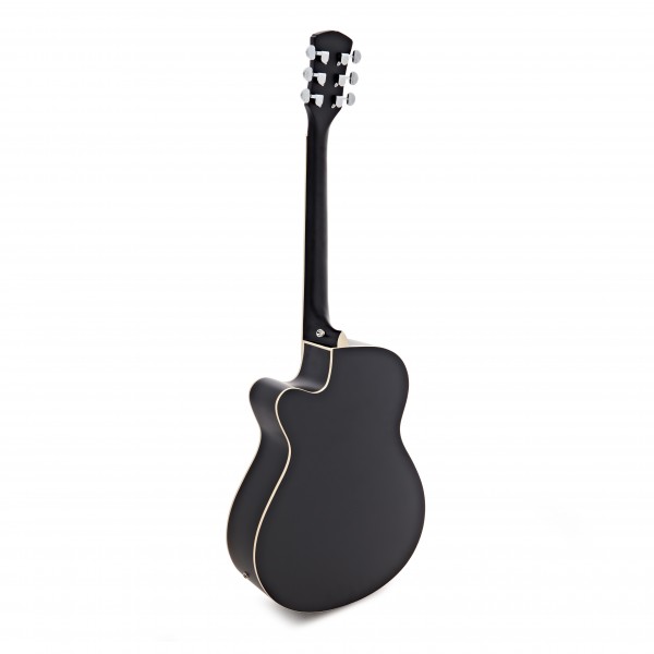 Single Cutaway Electro Acoustic Guitar & Accessory Pack by Gear4music, Black