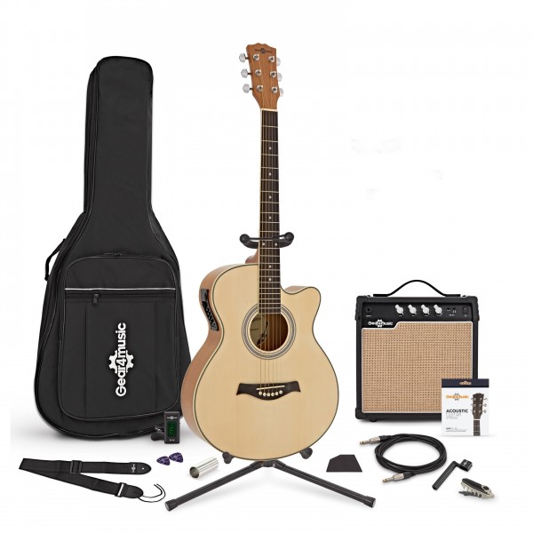Single Cutaway Electro Acoustic Guitar + Complete Pack
